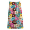 Yummy Donut Pattern Print Cotton Front Slit Maxi Skirt