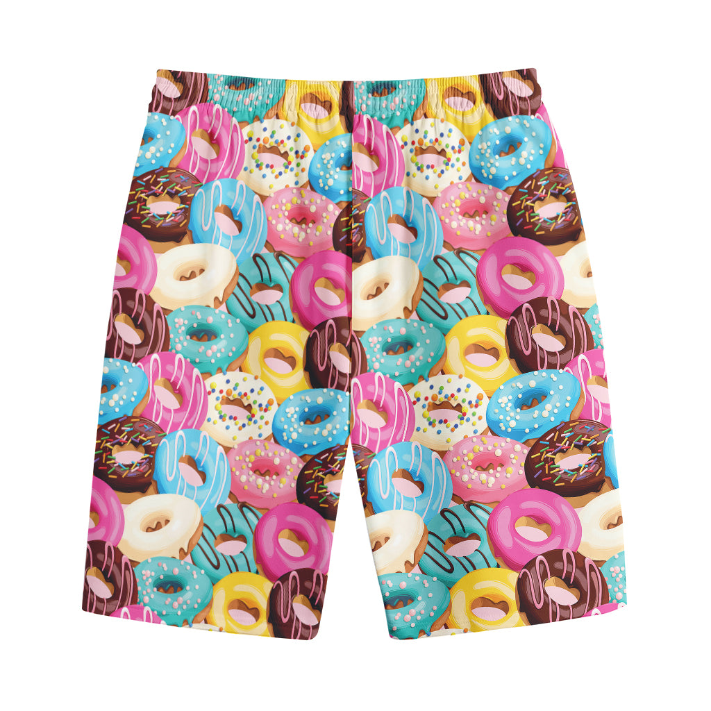 Yummy Donut Pattern Print Cotton Shorts