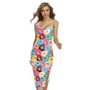 Yummy Donut Pattern Print Cross Back Cami Dress