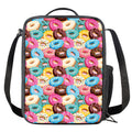 Yummy Donut Pattern Print Crossbody Lunch Bag