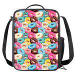 Yummy Donut Pattern Print Crossbody Lunch Bag