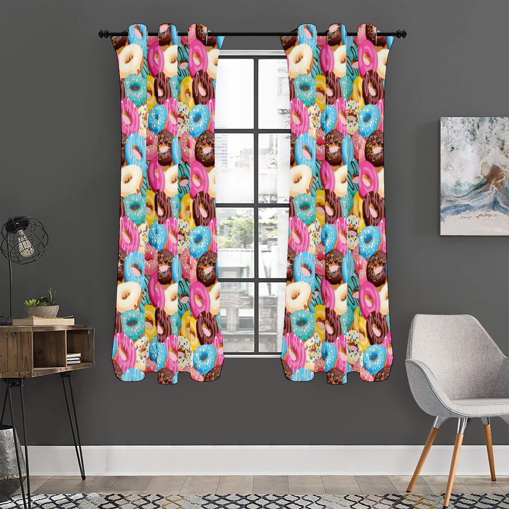Yummy Donut Pattern Print Curtain