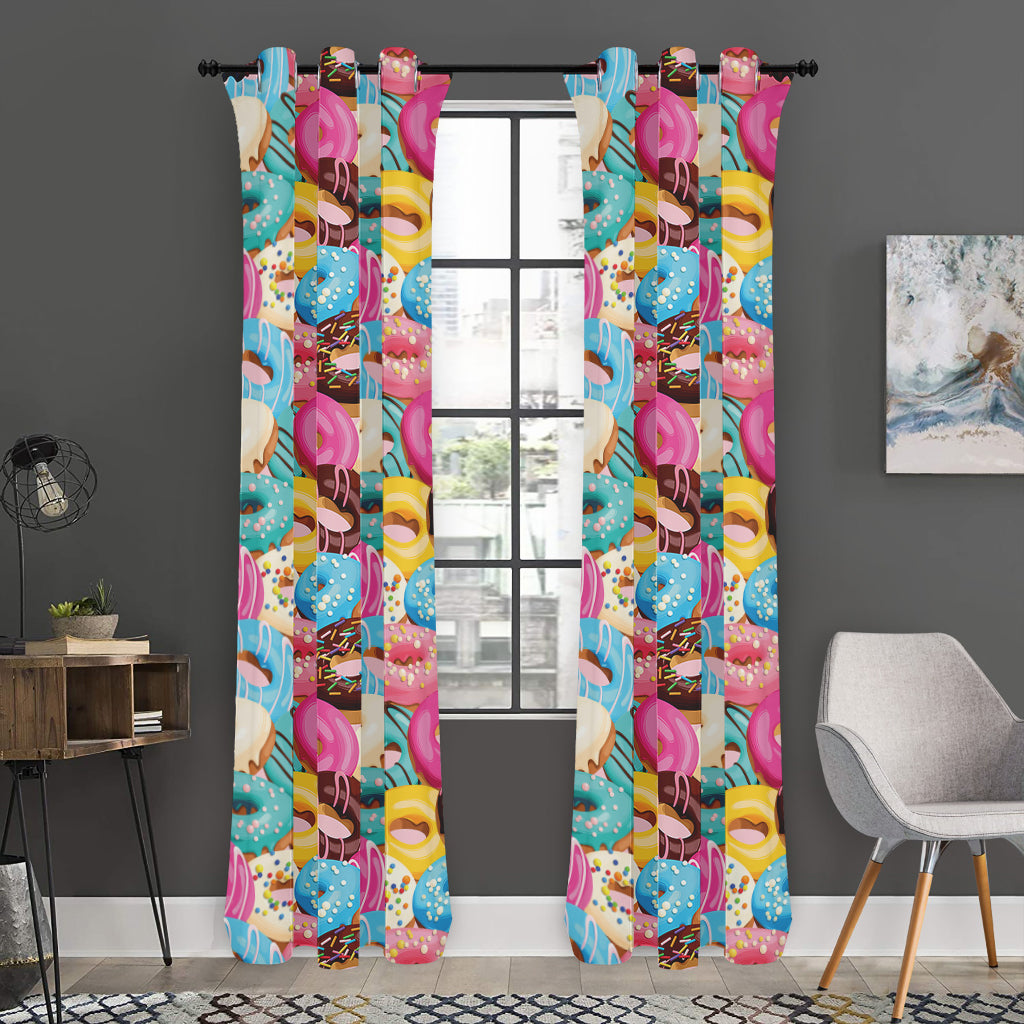 Yummy Donut Pattern Print Curtain