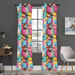 Yummy Donut Pattern Print Curtain