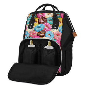 Yummy Donut Pattern Print Diaper Bag