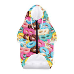 Yummy Donut Pattern Print Dog Zip Up Hoodie