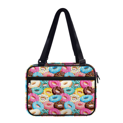 Yummy Donut Pattern Print Double Strap Bible Bag