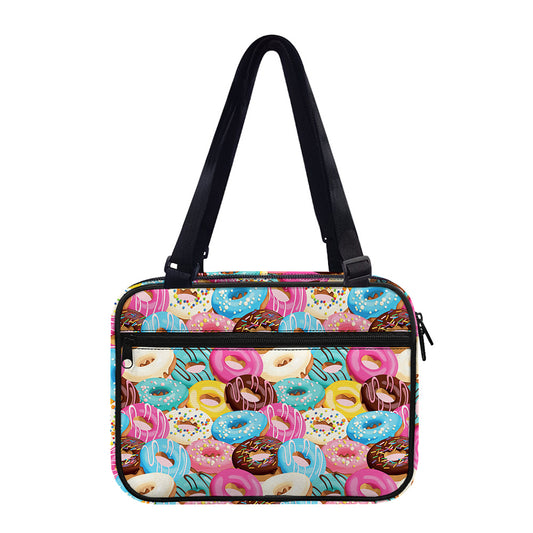 Yummy Donut Pattern Print Double Strap Bible Bag
