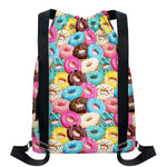 Yummy Donut Pattern Print Drawstring Backpack