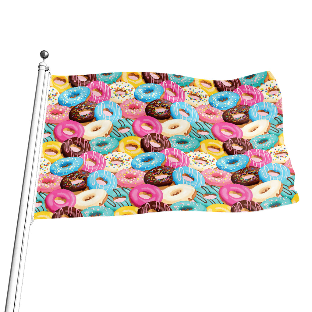 Yummy Donut Pattern Print Flag