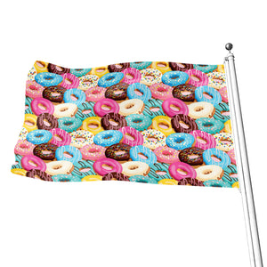 Yummy Donut Pattern Print Flag