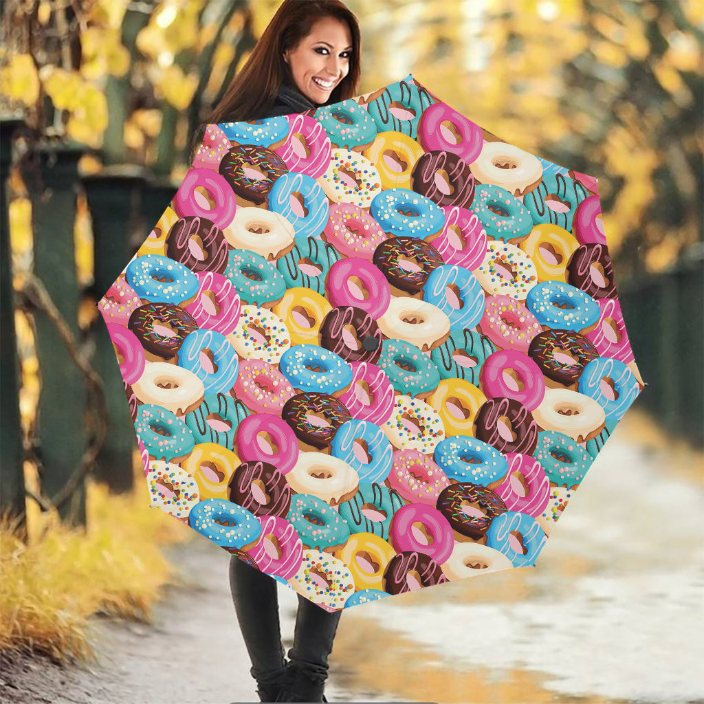 Yummy Donut Pattern Print Foldable Umbrella