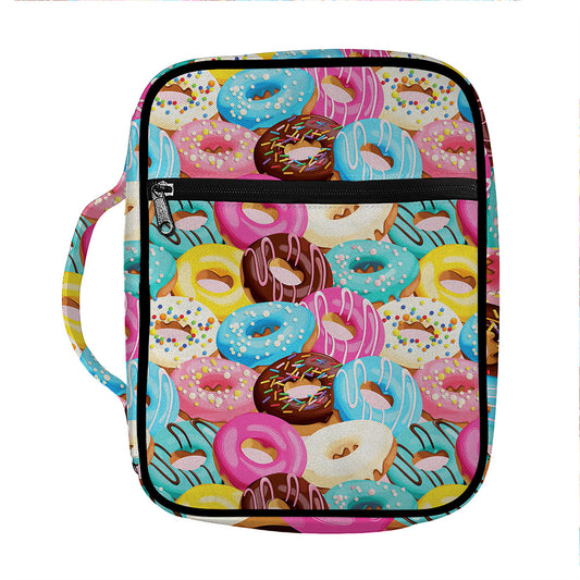 Yummy Donut Pattern Print Front Pocket Bible Bag
