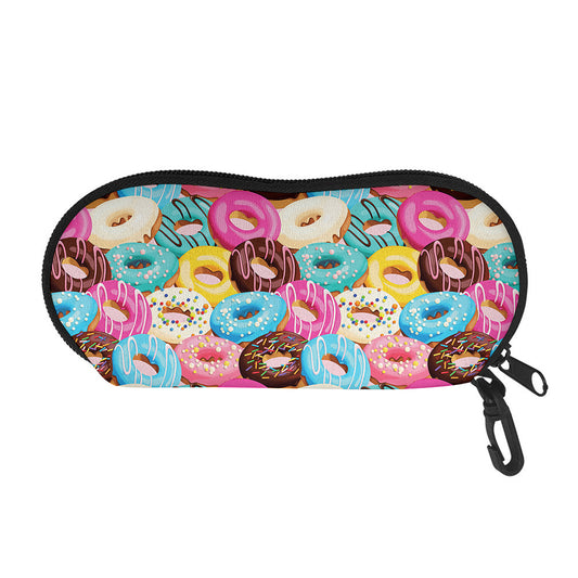 Yummy Donut Pattern Print Glasses Case