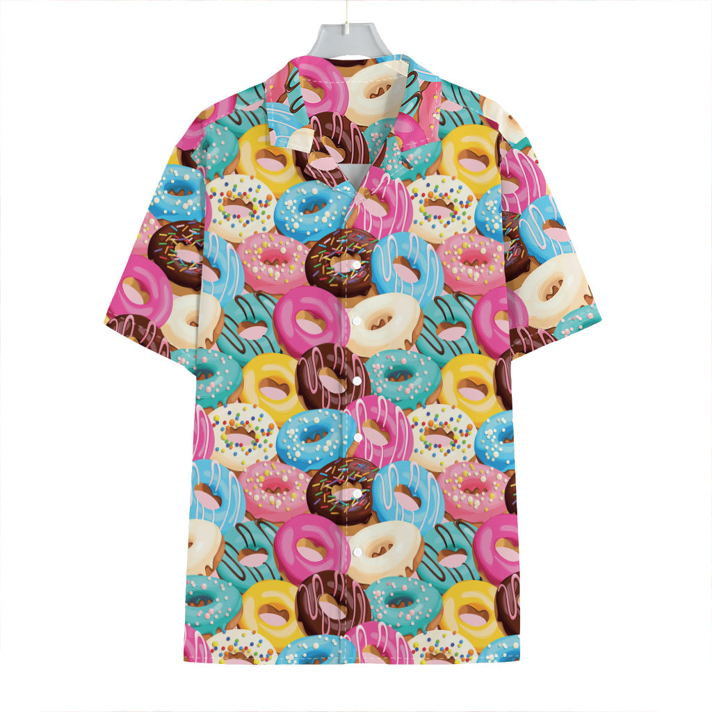 Yummy Donut Pattern Print Hawaiian Shirt