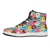 Yummy Donut Pattern Print High Top Leather Sneakers