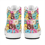 Yummy Donut Pattern Print High Top Leather Sneakers