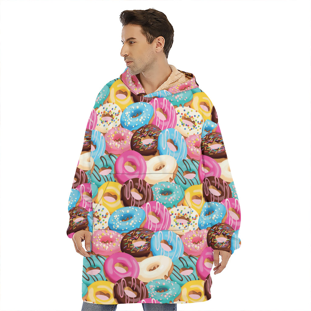 Yummy Donut Pattern Print Hoodie Blanket