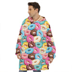 Yummy Donut Pattern Print Hoodie Blanket