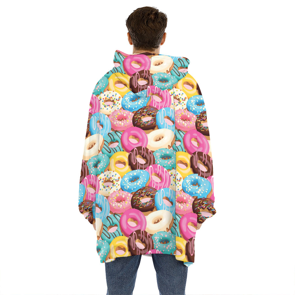 Yummy Donut Pattern Print Hoodie Blanket
