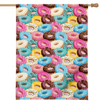 Yummy Donut Pattern Print House Flag