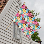 Yummy Donut Pattern Print House Flag