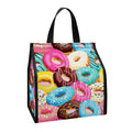 Yummy Donut Pattern Print Insulated Lunch Tote
