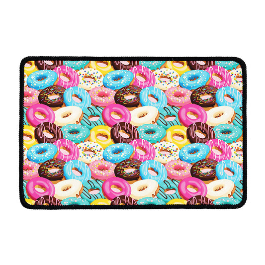 Yummy Donut Pattern Print Kitchen Mat