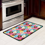 Yummy Donut Pattern Print Kitchen Mat