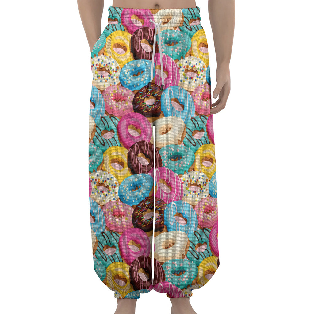 Yummy Donut Pattern Print Lantern Pants