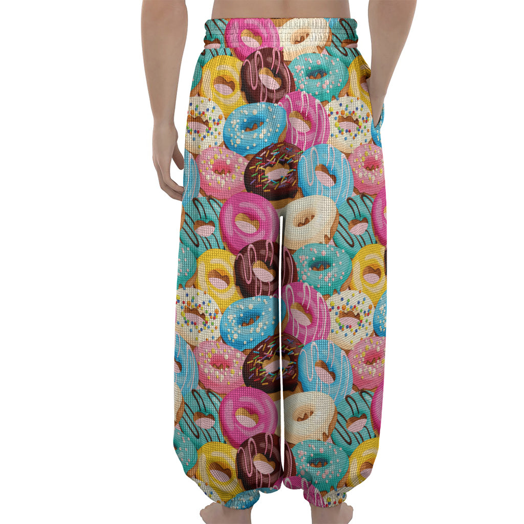 Yummy Donut Pattern Print Lantern Pants