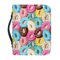 Yummy Donut Pattern Print Leather Bible Cover