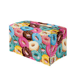 Yummy Donut Pattern Print Leather Tissue Box Cover