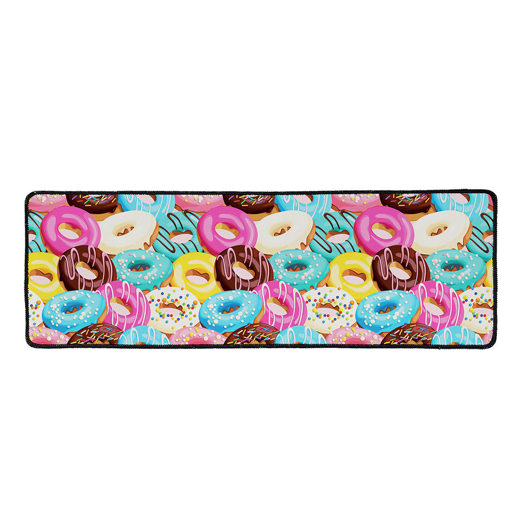 Yummy Donut Pattern Print Long Kitchen Mat