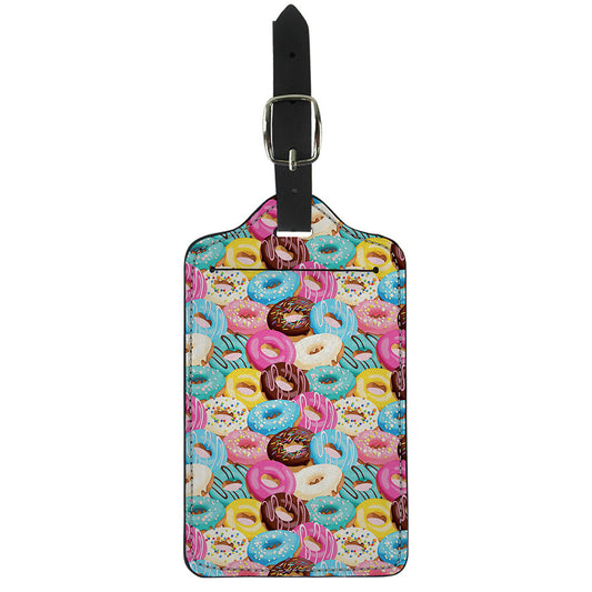 Yummy Donut Pattern Print Luggage Tag