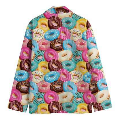 Yummy Donut Pattern Print Men's Blazer