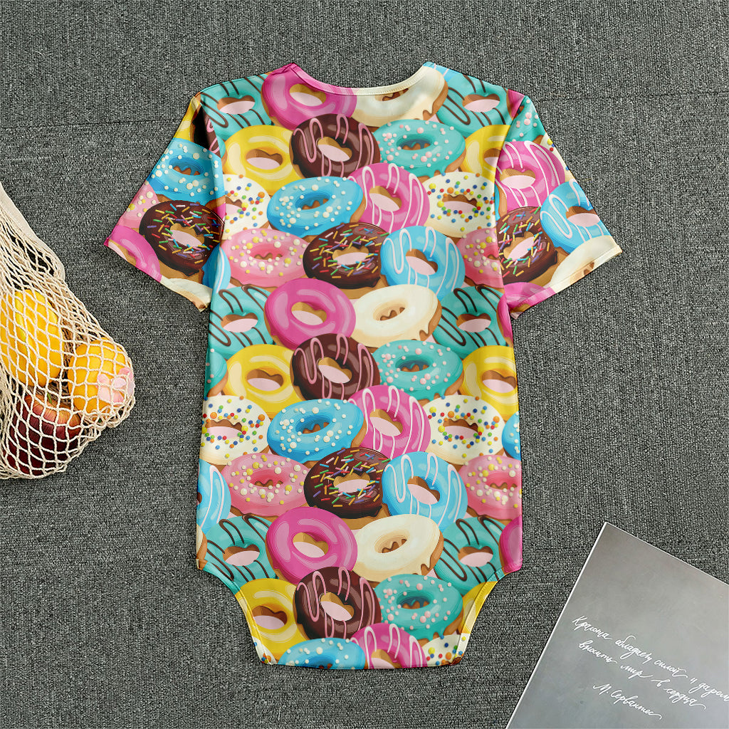 Yummy Donut Pattern Print Men's Bodysuit