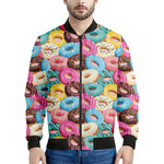 Yummy Donut Pattern Print Men's Bomber Jacket