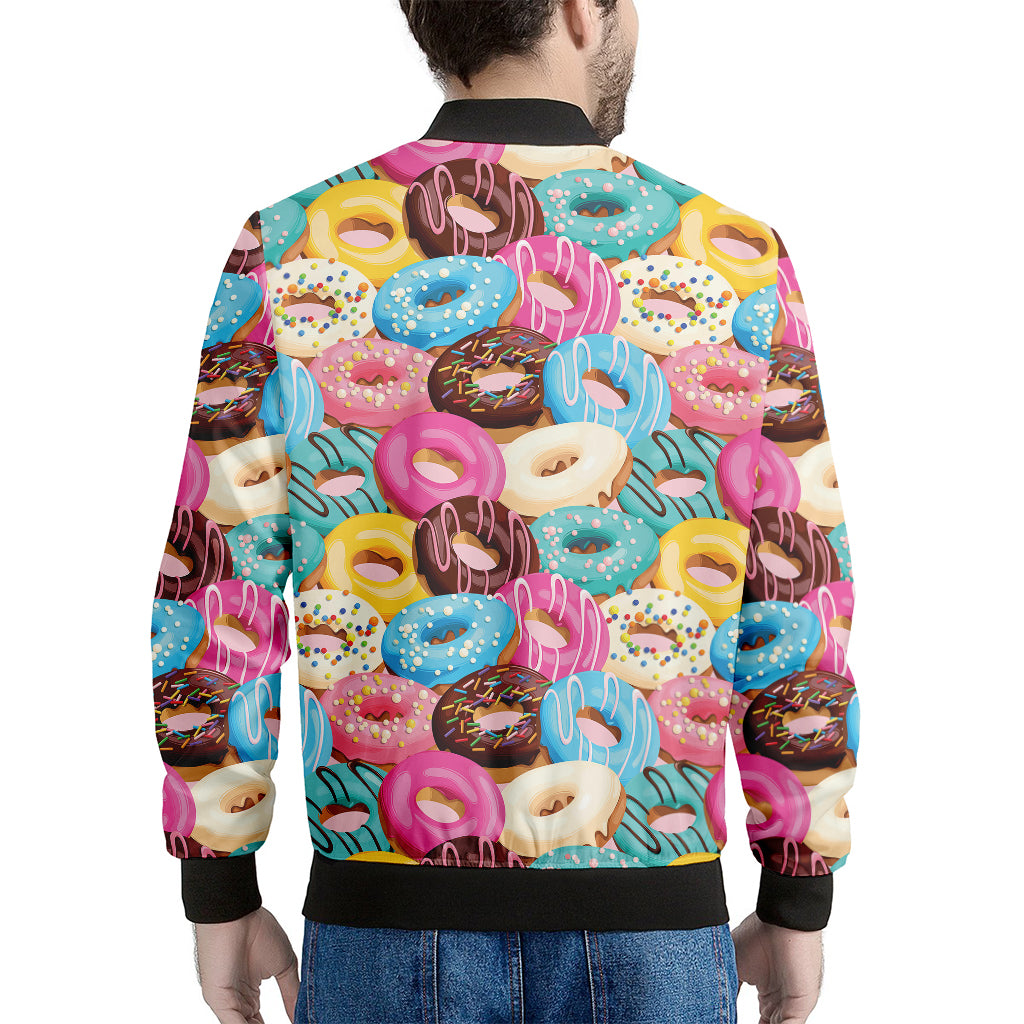 Yummy Donut Pattern Print Men's Bomber Jacket