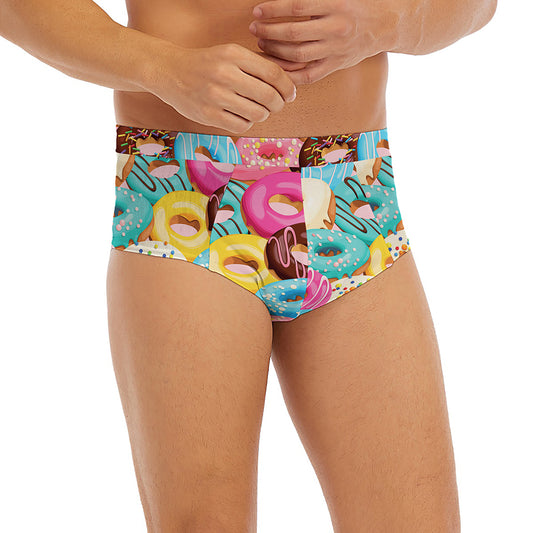 Yummy Donut Pattern Print Men's Briefs