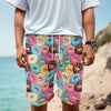 Yummy Donut Pattern Print Men's Cargo Shorts