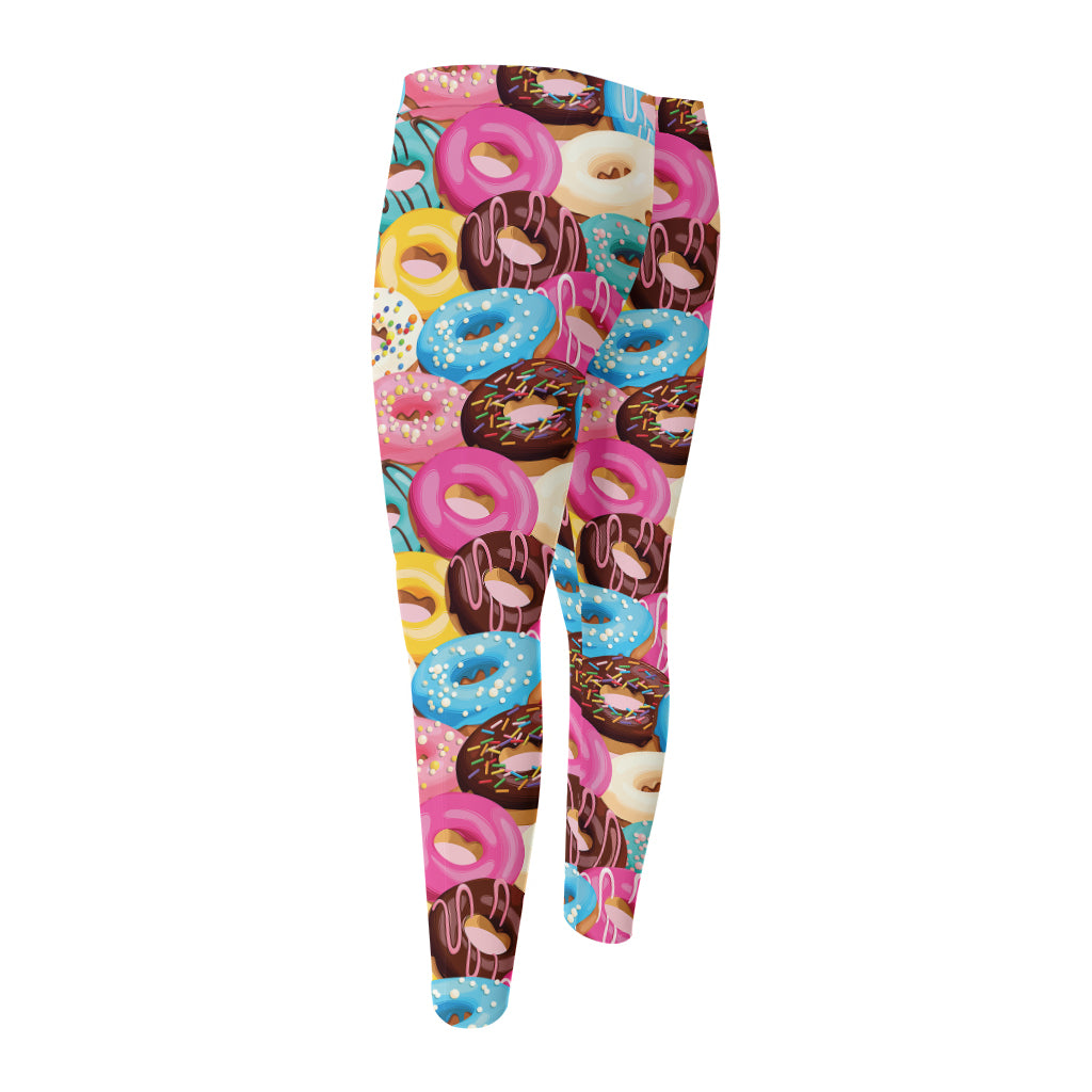 Yummy Donut Pattern Print Men's Compression Pants