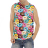 Yummy Donut Pattern Print Men's Fitness Tank Top