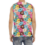 Yummy Donut Pattern Print Men's Fitness Tank Top