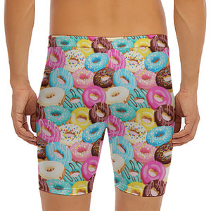 Yummy Donut Pattern Print Men's Long Boxer Briefs