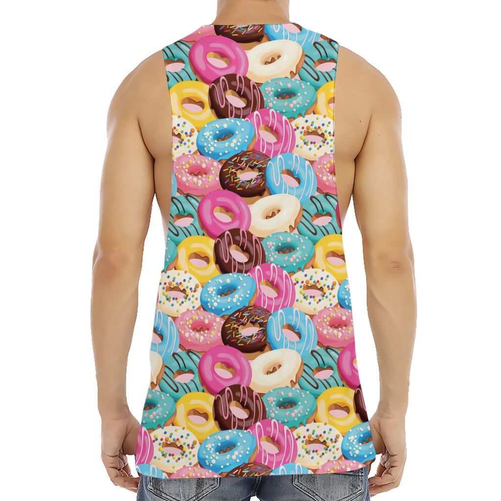 Yummy Donut Pattern Print Men's Muscle Tank Top