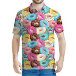 Yummy Donut Pattern Print Men's Polo Shirt