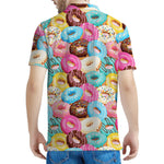 Yummy Donut Pattern Print Men's Polo Shirt