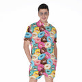 Yummy Donut Pattern Print Men's Romper