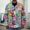 Yummy Donut Pattern Print Men's Shirt Jacket